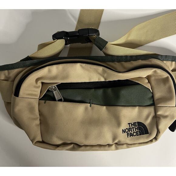 The North Face Bozer Hip Fanny Pack Bag Beige 2 Pockets One Size - Picture 2 of 5